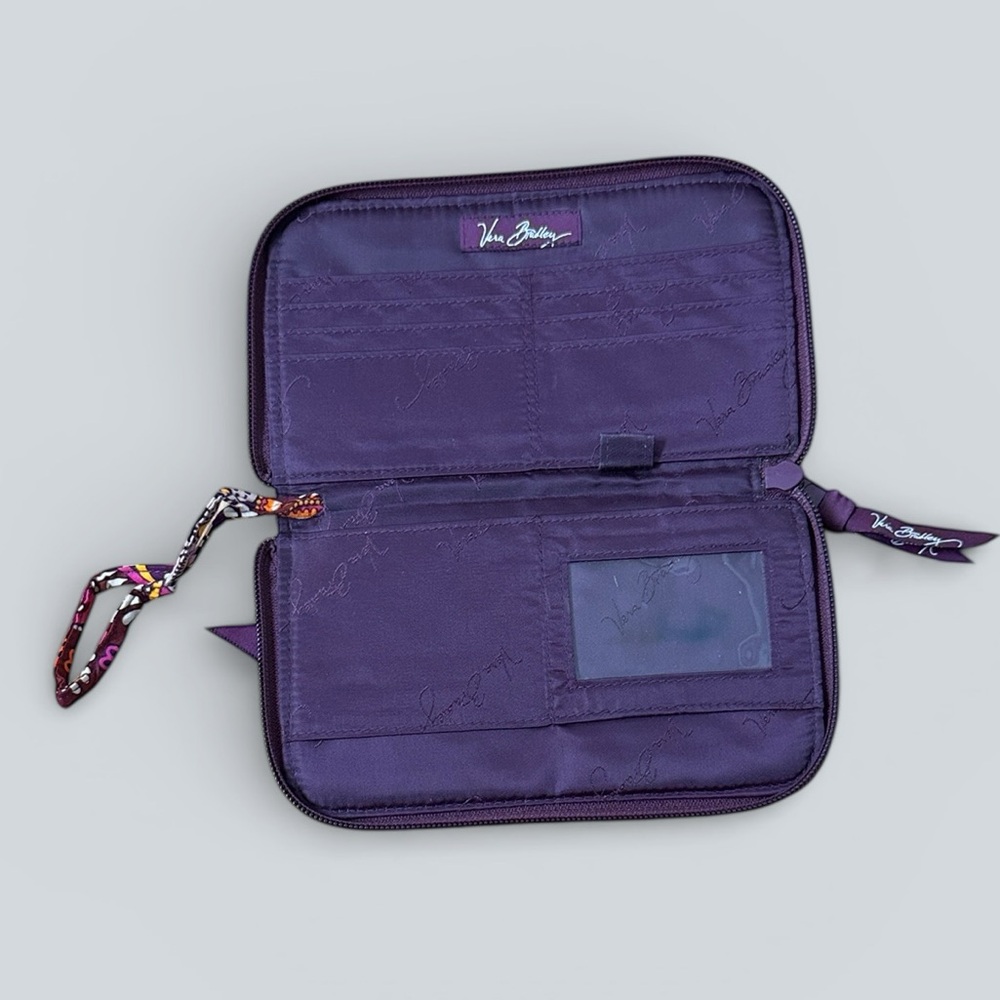 Vera Bradley Quilted Zip Around Wallet | Purple Floral - Picture 3 of 6